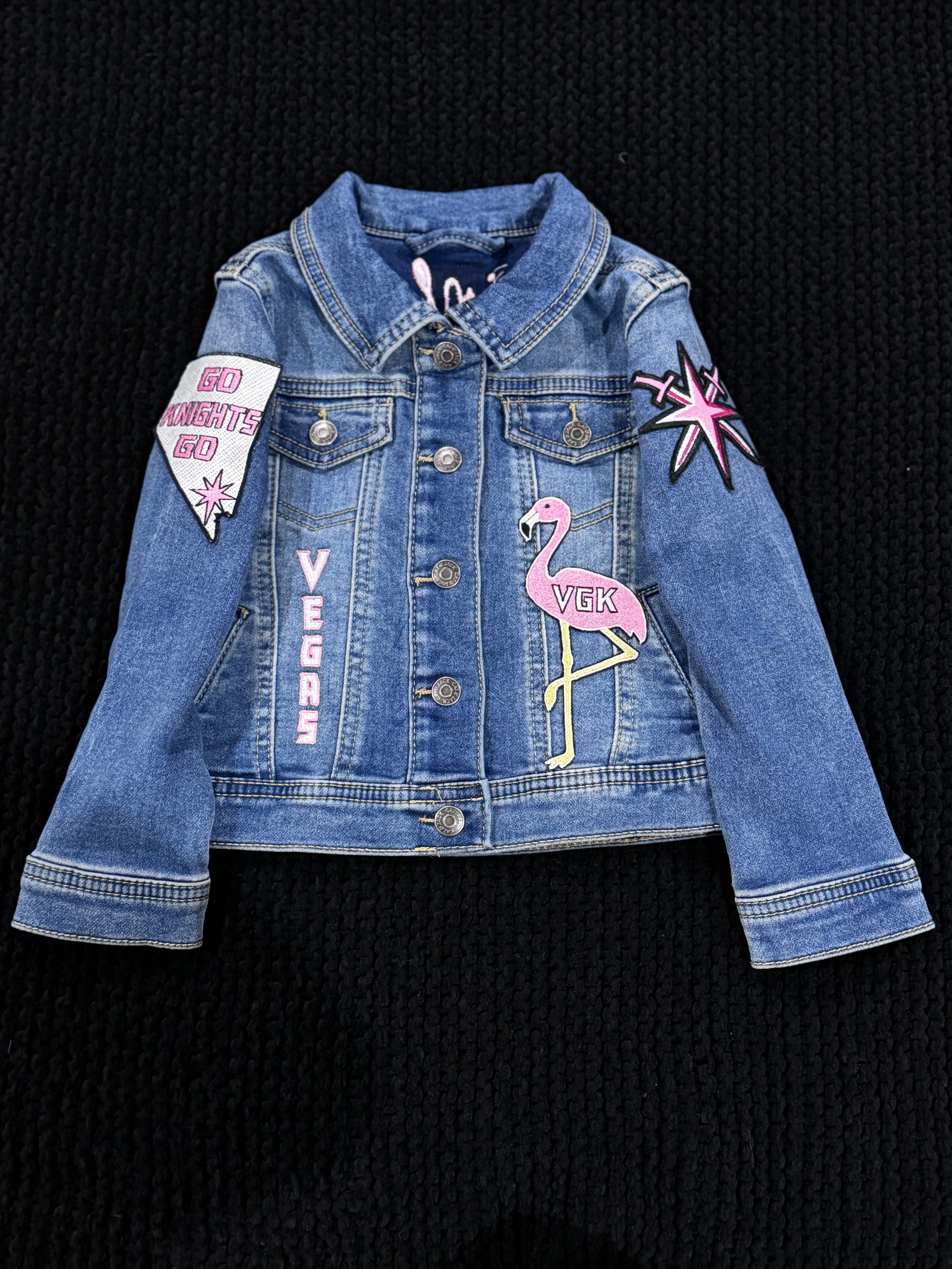 Kids Custom Golden Knights Denim Jacket - CONTACT US TO ORDER