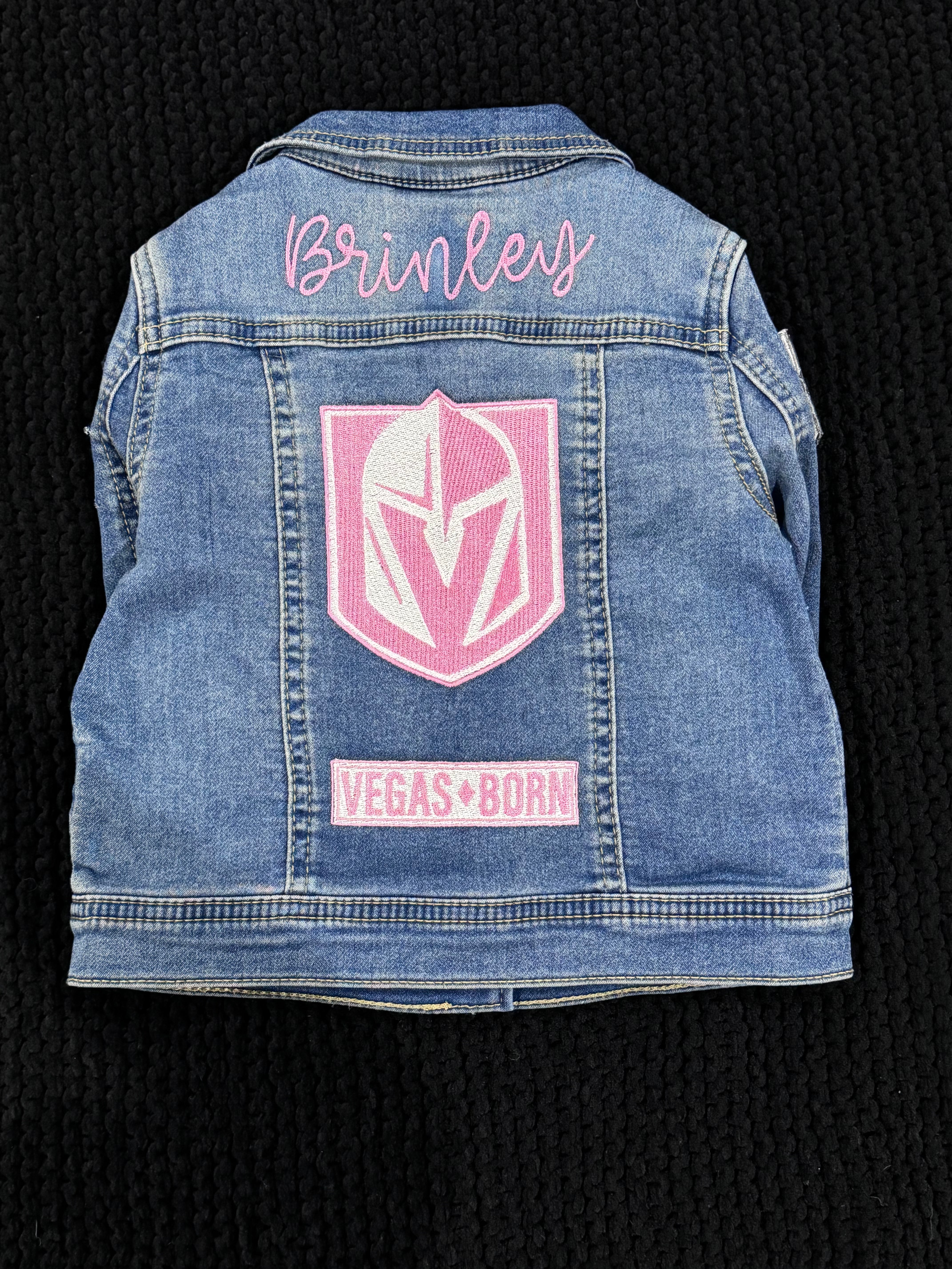 Kids Custom Golden Knights Denim Jacket - CONTACT US TO ORDER